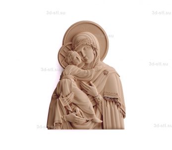 stl model-Image of the Mother of God "Vladimir"